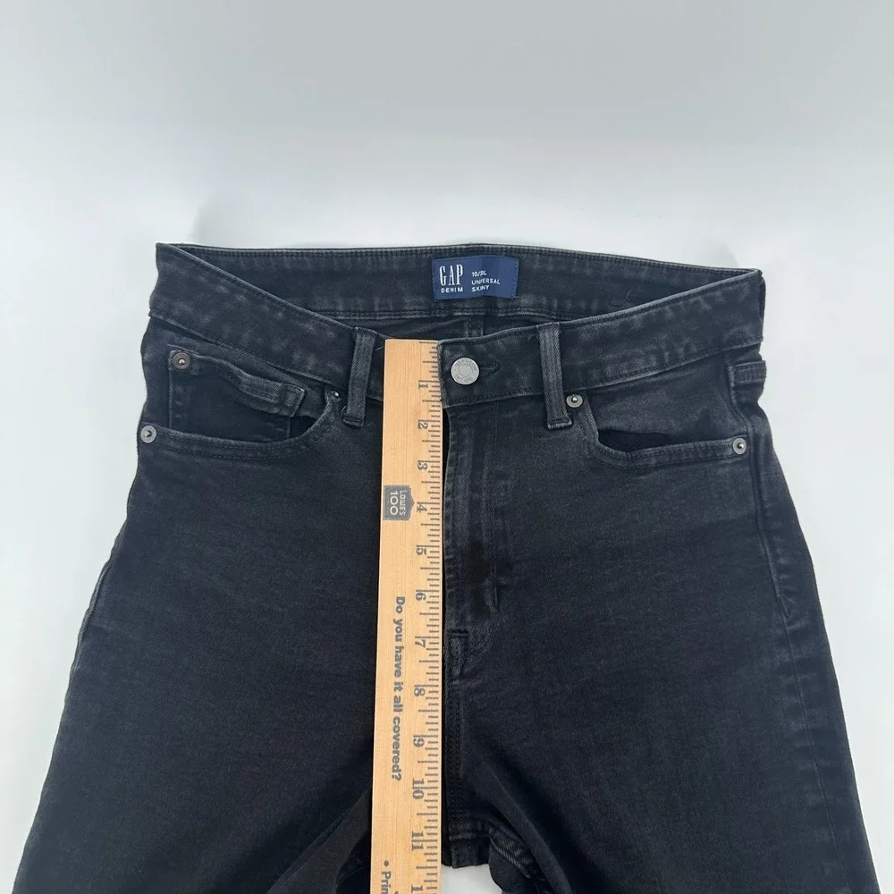 Gap Universal Skinny Jeans‎ Womens 10/30L Black Denim Comfort High Rise Stretch